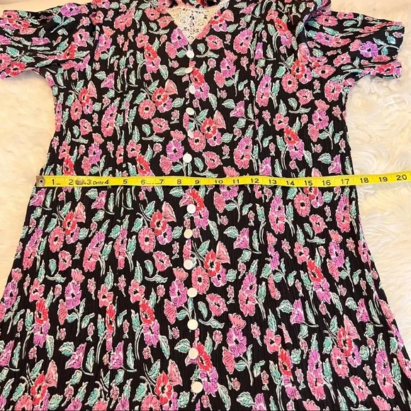 Vintage Fashion Bug Long Floral Dress with Corset Tie Back Size 22/24 cottage - Picture 10 of 15